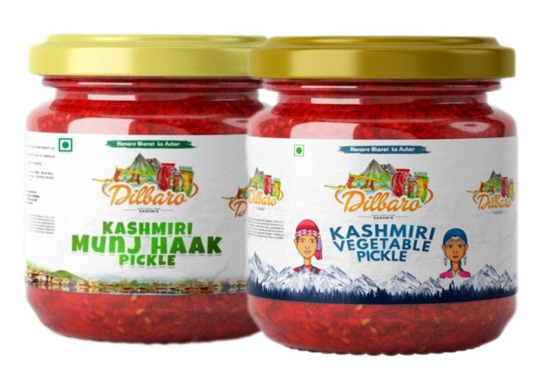 Sample Pack of Mix Vegetable & Munj Haak Pickle - Dilbaro foods 