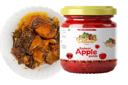 Sample Pack of 3 Kashmiri Pickle - Kashmiri Mix Veg Pickle, Munj-Haak Pickle, Apple Pickle - Dilbaro foods 